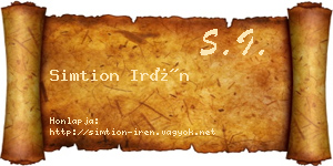 Simtion Irén névjegykártya