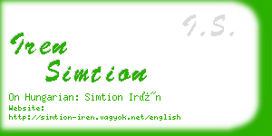 iren simtion business card